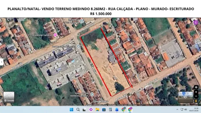 Terreno 8.260m² Ideal para Condomínio de Casas, ou Apartamentos, Escriturado - Planalto