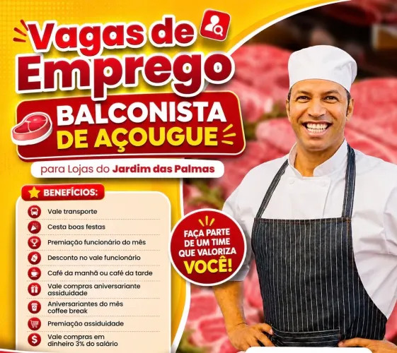 Balconista de açougue - zona sul 