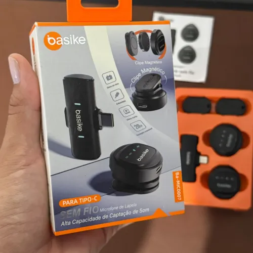 KIT 2 Microfones sem fio Basike NOVOS usado apenas 1 vez, entrada tipo C