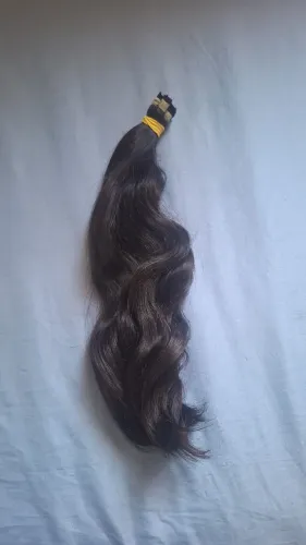 CABELO PRETO ONDULADO VIRGEM MAIS DE 40 CM