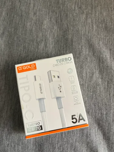 Cabo Tipo C Turbo 1 Metro Carregamento Rapido Alpha Gold Cb-70