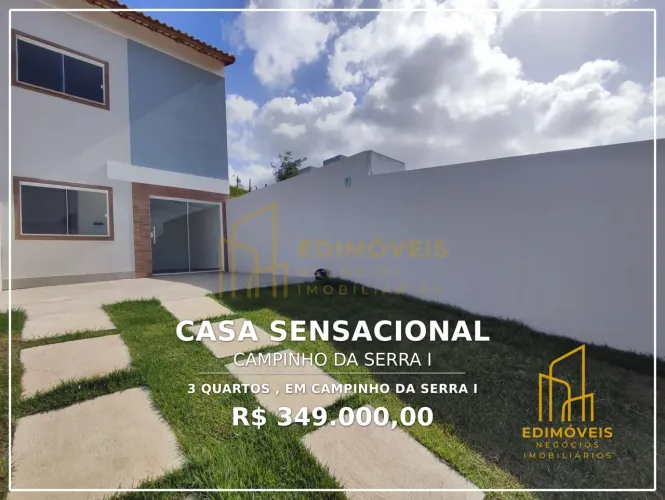 Não Perca: Casa Moderna com 3 Quartos em Campinho da Serra I