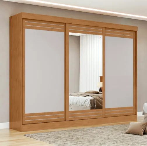 Guarda-Roupa Majestic 1,80 m com Espelho e 3 Portas