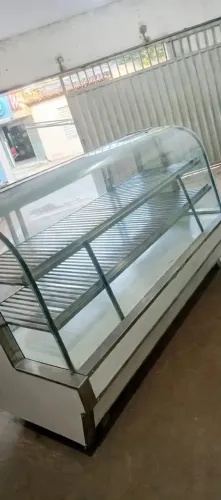 Balcão vitrine inox padaria ou lanchonete 1,70m aceito cartão muito bom