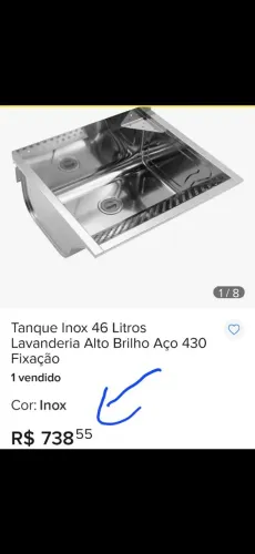 Tanque inox 46L grande