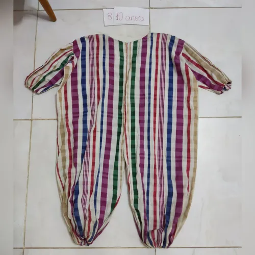 Fantasia palhaço listrado infantil 8/10 anos