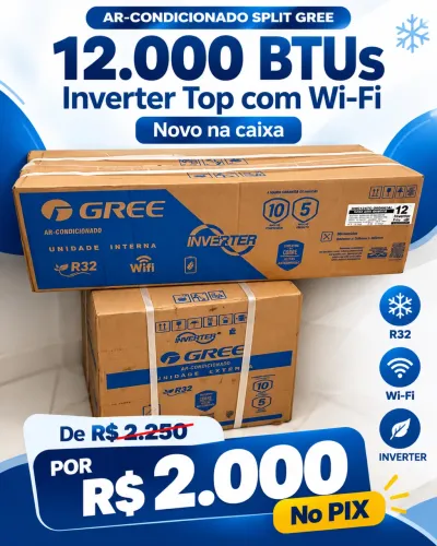 Split Gree 12.000 btus inverter G top Wi fi