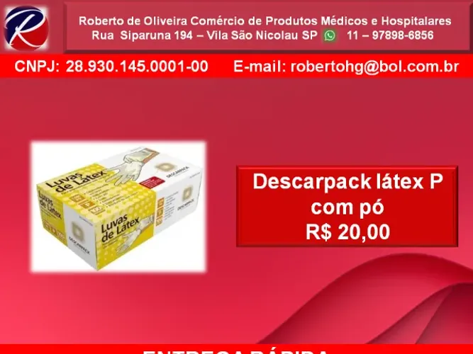 LUVA LATEX DESCARPACK P COM PÓ