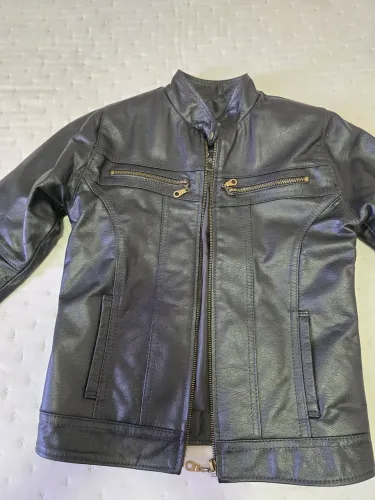 Jaqueta de Couro legítimo feminina Slim Zoe Inês Bull