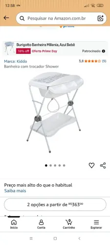 Banheira Com suporte e trocador