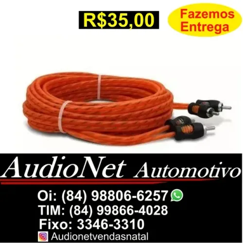 Cabo Rca Kx3 Laranja 5 Metros Flexivel Instalação Potencia Bob Trio Caixa Modulo