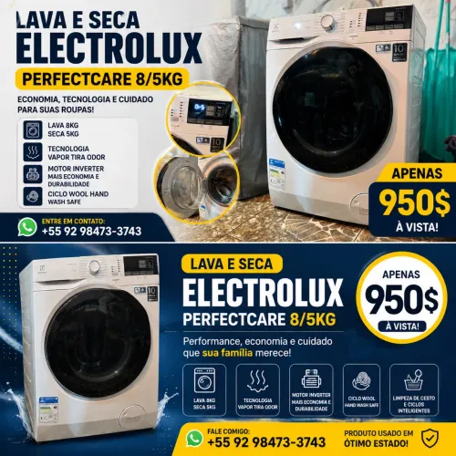 Lava e seca Electrolux PerfectCare 8KG