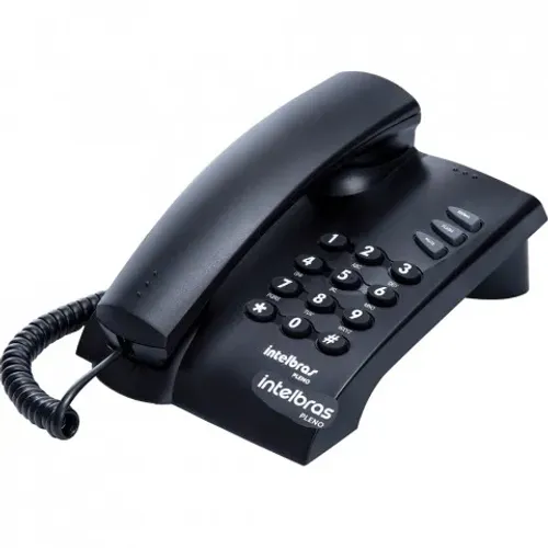 Telefone com Fio Intelbras Pleno Sem Chave Preto