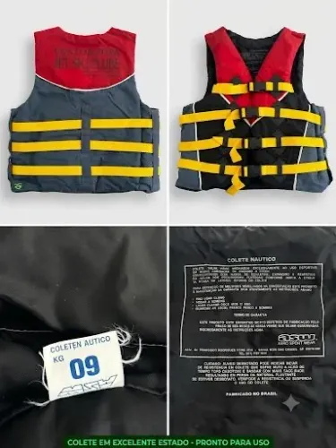 Colete Salva-Vidas Náutico ASW - Jet Ski / Barco (Até 60kg) - Excelente Estado