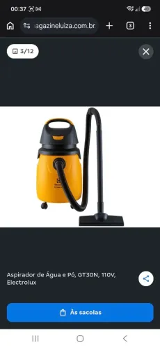 Vendo Aspirador de Água e Pó GT30N, 110V, Electrolux - R$ 250,00