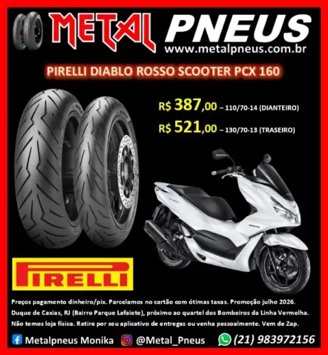Pneu Moto Pirelli PCX 160 2023 Em Diante - Diablo Rosso Scooter