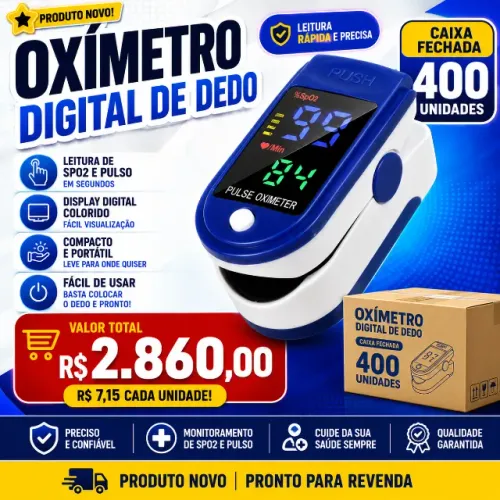 Oxímetro Digital de Dedo Caixa Fechada 400 Unidades