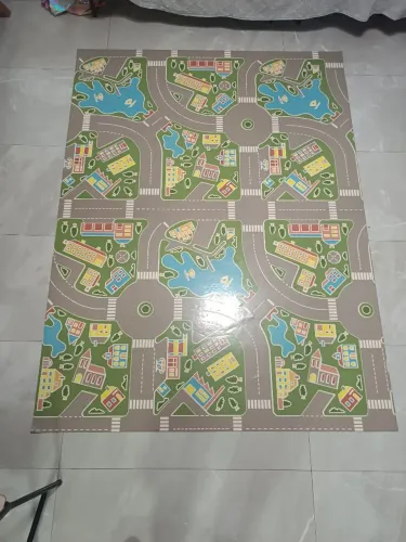 Piso Vinílico em Manta Cola Imagine Magic Macadam Decorado Colorido Tarkett 150cm x 200cm