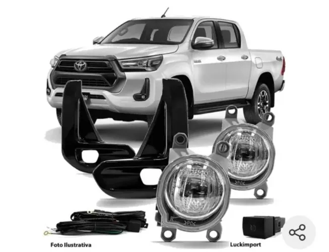 Kit farol de milha led moldura preta hilux 2021..23