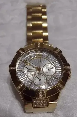 Relógio Guess U13576L1 Feminino Dourado com pedras