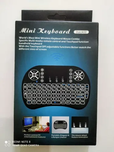 Mini Teclado Wireless com Mouse Touchpad - Controle Remoto