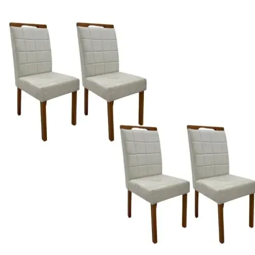 Conjunto Cadeiras de Jantar 4 unidades Madeira Maciça l54