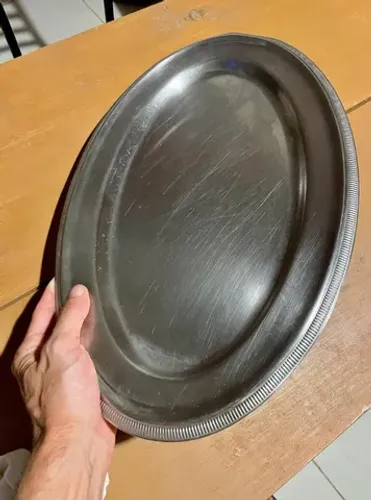 Fracalanza/travessa inox oval tamanho 46cm x 30cm