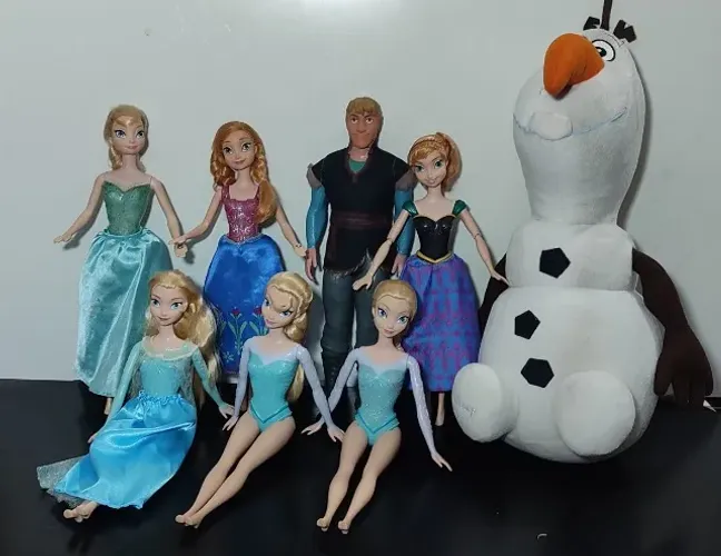 Lotão bonecas frozen elsa, kristofer, anna , olaf para decoração