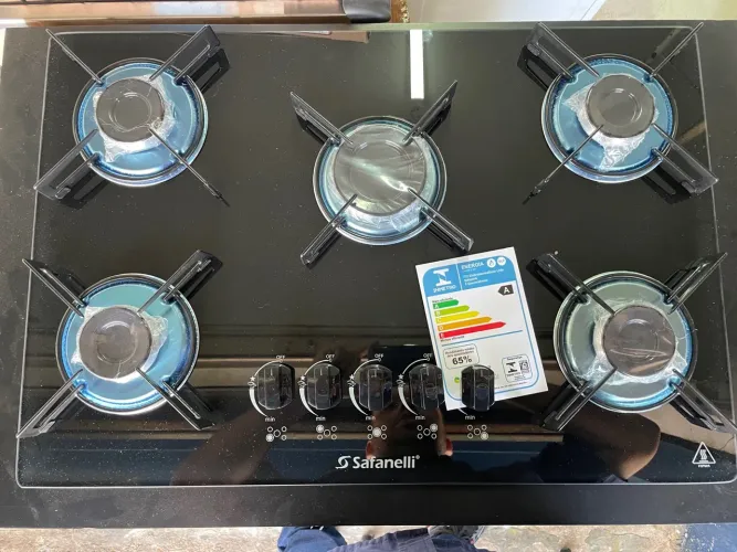 Fogão cooktop 5 bocas com acendimento elétrico novo na caixa combino entrega