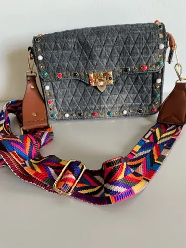 Bolsa tecido preta transversal