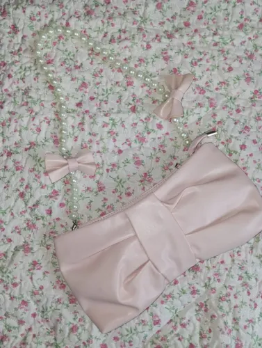 Bolsa de mão rosa com alça removível (nova e importada)