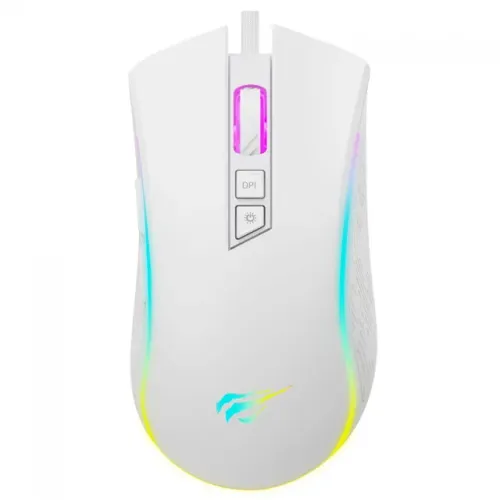 Mouse Gamer Havit Ms1034 4800 DPI, 7 Botões, RGB, Branco, Novo, Lacrado