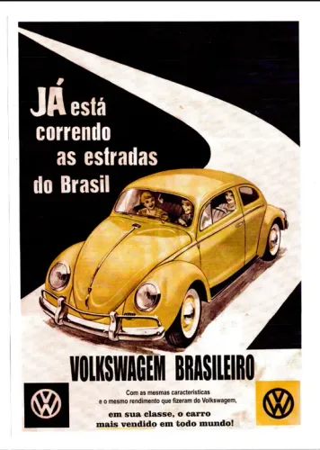 Cartaz propaganda Volkswagen Fusca 1960 - Raridade!