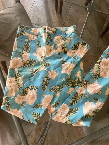 Calça Jeans Floral Azul 36 Farm
