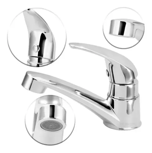 Torneira Lavatório Fecho Rápido Abs Cromado Slim Mesa 1/4 V Cor Prateado