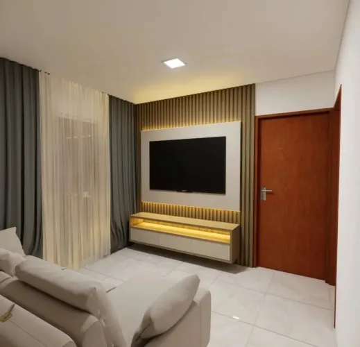 Painel sob medida em MDF.