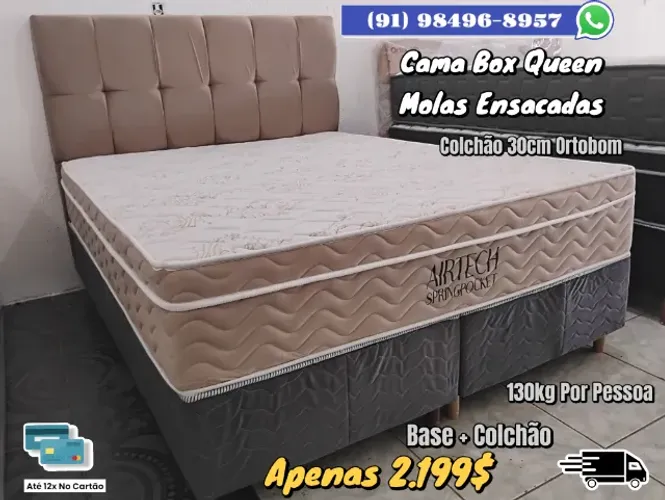CAMA QUEEN ORTOBOM COLCHÃO 30CM 