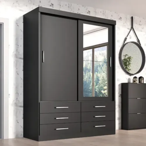 Guarda Roupa Solteiro Capri Preto