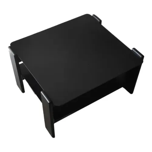 Mesa de centro Design anos 50 com madeira laqueada de preto 65 x 38 x 65