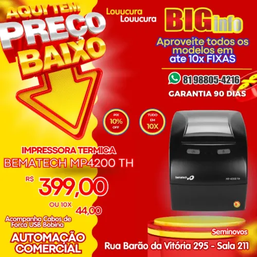 Impressora Termica de Cupom Nao Fiscal Bematech MP 4200