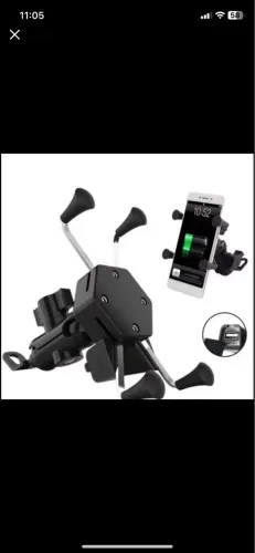Suporte Garra Para Celular Moto Universal Com Carregador Usb