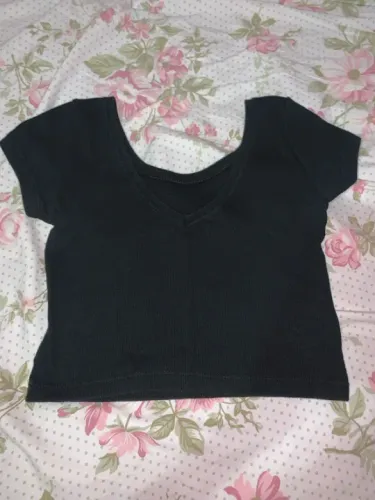Blusa Cropped Preta - Tamanho PP