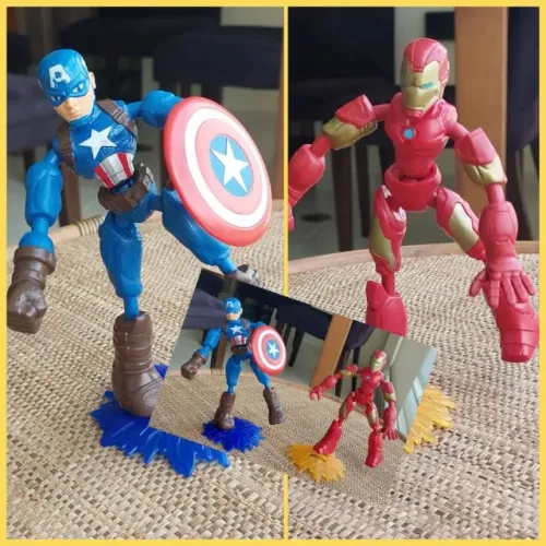 Kit Heróis Articulados - Capitão América e Homem de Ferro