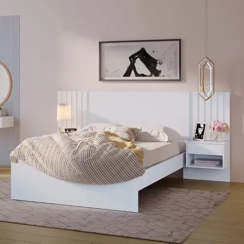 Cama de Casal 100% MDF com Cabeceira Zara (Nova Direto da Fábrica)