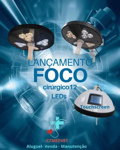 Foco Cirurgico 12 LEDs bicolor com controle touchscreen 