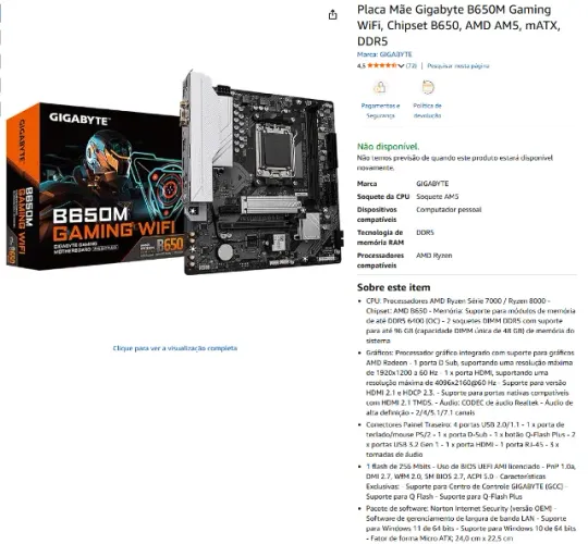 Placa mãe ddr5 com Wi_fi