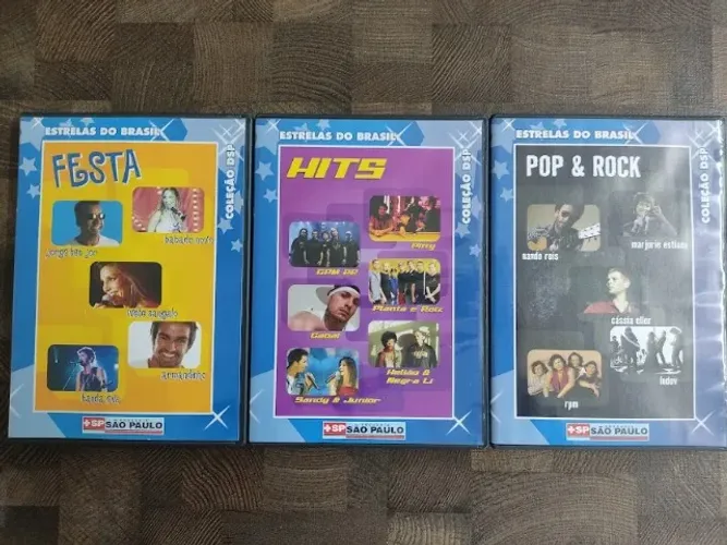 Kit 3 DVD Estrelas do Brasil  Festa - Hits - Pop e Rock - Coleção DSP