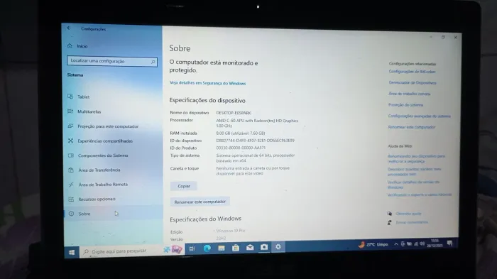 Notebook com bateria nova e 8gb de memória ram