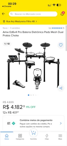 Bateria eletrônica musical 