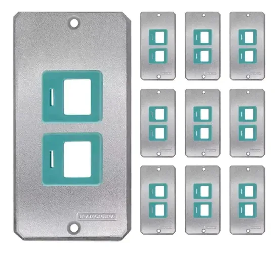 Tampas P/ Condulete 3/4 C/ 2 Suporte Tomada Keystone Rj45 Kit com 10